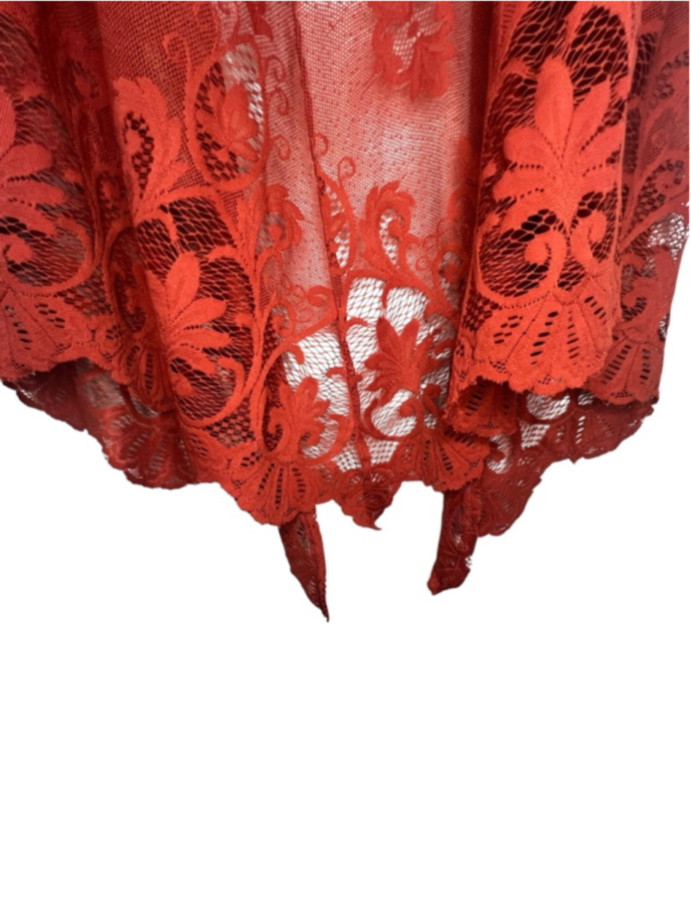 Daytrip Burnt Orange Boho Lace Duster Kimono Cardigan - Picture 6 of 8